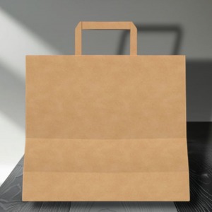 Kahverengi Kraft Flat Saplı Çanta 32x16x26 (250 Adet)